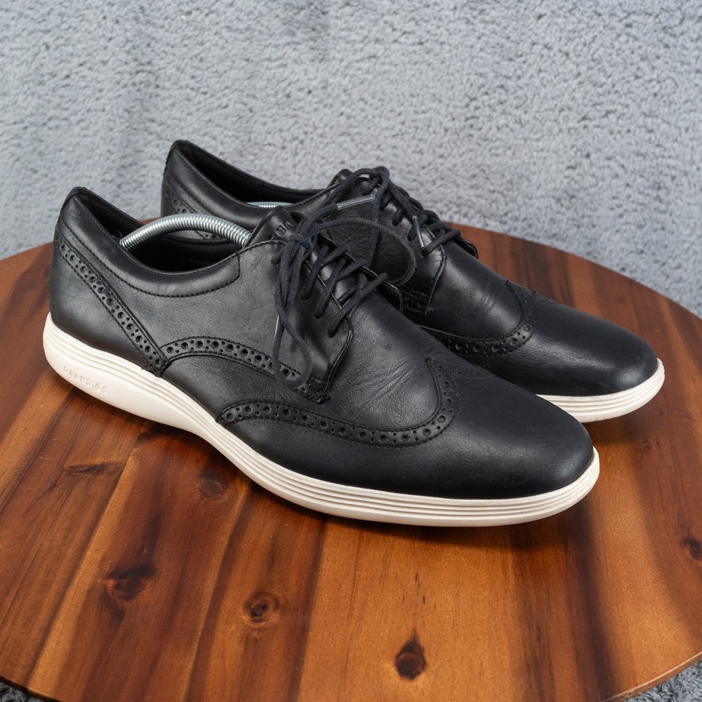 Cole Haan Men's Grand.Os  Black Leather Wingtip Sneakers 13 M C29413